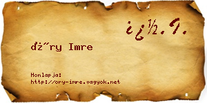 Őry Imre névjegykártya