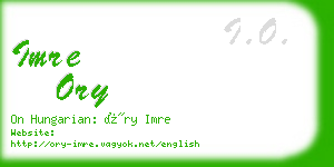 imre ory business card